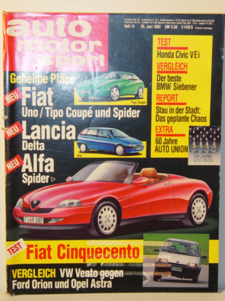 auto motor und sport, Heft 14, 26. Juni 1992 (Lagerspuren)