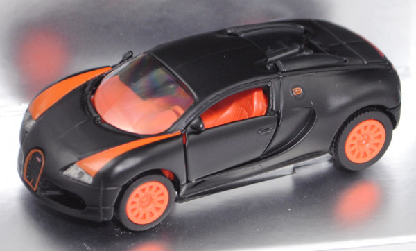 00701 IE Bugatti Veyron EB 16.4 (Typ Coupe, Mod. 05-11), mattschwarz/signalorange, L17nP (Limited)