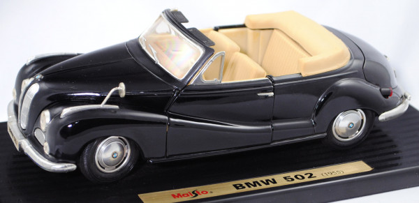 BMW 502 Baur-Cabriolet (Typ 502, Barockengel, Mod. 1955-1958), schwarz, Maisto für Tchibo, 1:18, mb