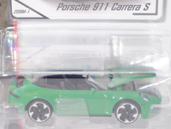 Porsche 911 Carrera S Cabriolet (Typ 992, Modell 2019-), grün, Nr. 209M-1, majorette, 1:60, Blister
