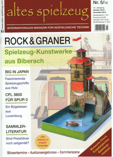 altes spielzeug, Heft 5, Oktober / November 2012, Inhalt: u.a. ROCK & GRANER, Spielzeug-Kunstwerke a