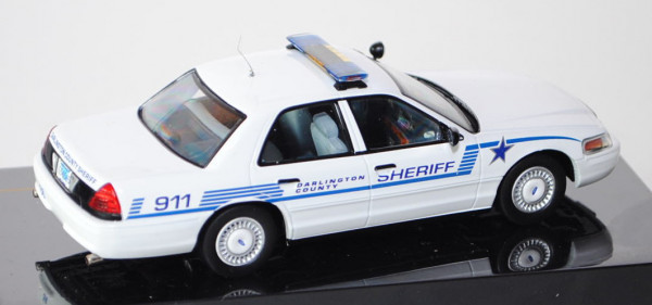 Ford Crown Victoria USA Police, Modell 1997-2011, reinweiß, Darlington Country Sheriff, IXO MODELS®,