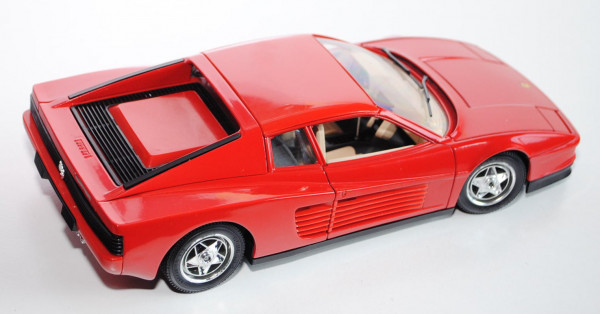 Ferrari Testarossa (1984), verkehrsrot, Türen + Kofferraum zu öffnen, mit Lenkung, Bburago, 1:18