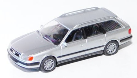 Audi 100 Avant (C4), Modell 1991-1994, silbermetallic, mit 10-Speichen-Felgen, Rietze, 1:87, mb