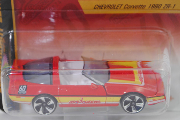 Chevrolet Corvette ZR-1 ohne Targa-Dach (C4, Mod. 1989-1990), verkehrsrot, majorette, 1:59, Blister