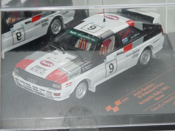 Audi Quattro, weiß, Winner Acropolis Rallye 1982, M. Mouton / F. Pons, Nr. 9, Vitesse, Limited Editi