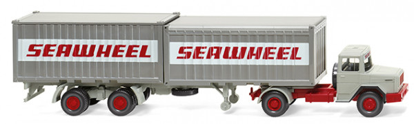 Magirus-Deutz Eckhauber (Mod. 70-73) Containersattelzug, d.-achatgrau, SEAWHEEL, Wiking, 1:87, mb