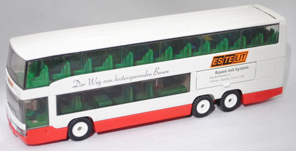 00004 ESTELIT Mercedes-Benz O 404 DD Doppeldecker Reisebus (Modell 1992), weiß/rot, ESTELIT, L14n