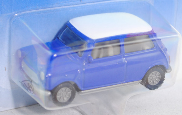 00004 Mini Cooper (Typ MK VI, Modell 1992-1996), ultramarinblau, Dach reinweiß, innen grauweiß, Lenk