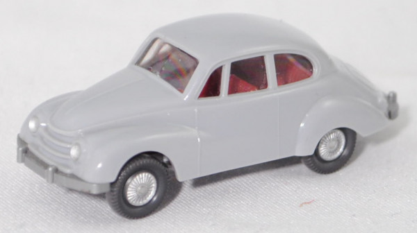 002d1 DKW Meisterklasse (Typ F 89 P, Modell 1950-1954), silbergrau, innen rot, Wiking, 1:87