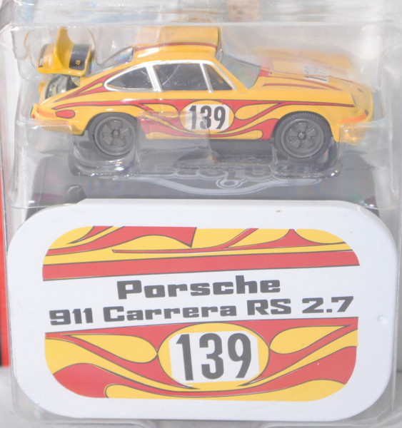 Porsche 911 Carrera RS 2.7 Touring (Mod. 1972-1973), hell-signalgelb, 139, majorette, 1:56, Blister