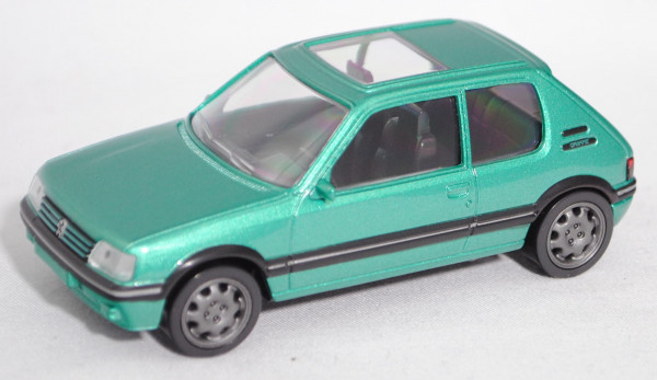 Peugeot 205 GTI Griffe (2. Facelift 1990, Modell 1990), vert fluorite met., Norev Jet-car, 1:43, mb