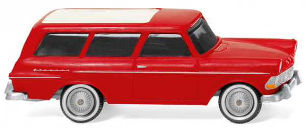 Opel Olympia Rekord P2 1700 Caravan (Typ Rekord '61, Mod. 60-63), rot, Dach weiß, Wiking, 1:87, mb