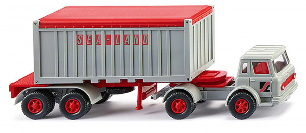 International Harvester (Modell 1962-1979) Containersattelzug, grau, SEA-LAND, Wiking, 1:87, mb