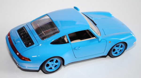 Porsche 911 Carrera (1993), himmelblau, innen beige, Lackblase auf Kofferraum, idee+spiel Exclusiv L