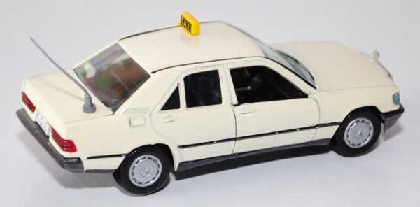 Mercedes-Benz 190 (Baureihe W 201) Taxi, Modell 1982-1988, hellelfenbein, Türen + Heckklappe zu öffn
