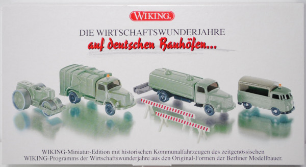 DIE WIRTSCHAFTSWUNDERJAHRE auf deutschen Bauhöfen..., Set mit VW T1 Pritsche mit Plane; Straßenwalze