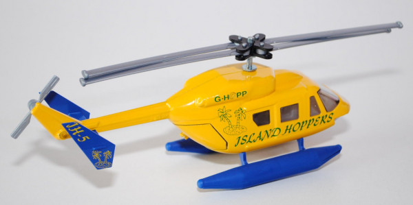 00600 Hubschrauber BK 117 mit Schwimmer, kadmiumgelb/saphirblau, ISLAND HOPPERS / G-HOPP / ICH-5, L1
