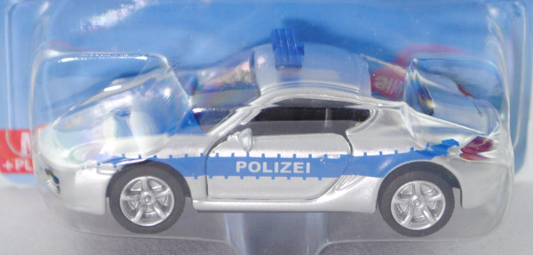 00010 Porsche Cayman S (Typ 987c, Mod. 2005-2009) Autobahn-Streifenwagen, silber/blau, POLIZEI, P29e