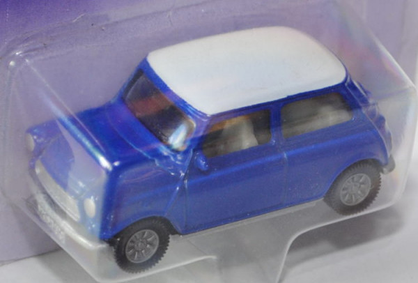 00003 Mini Cooper (Typ MK VI, Modell 1992-1996), ultramarinblau, Dach reinweiß, innen grauweiß, Lenk