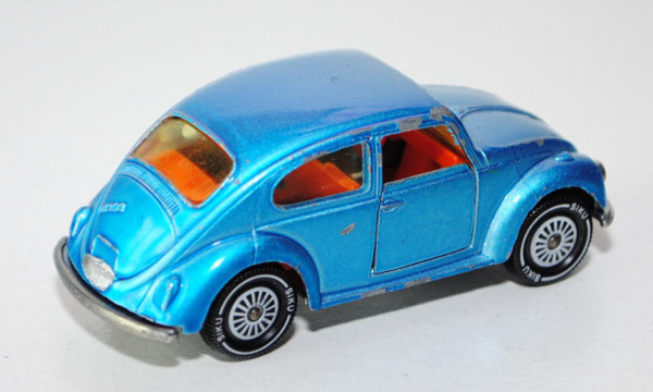 00002 VW Käfer 1300, Modell 1965-1970, verkehrsblaumetallic, innen rotorange, Lenkrad rotorange, Ver