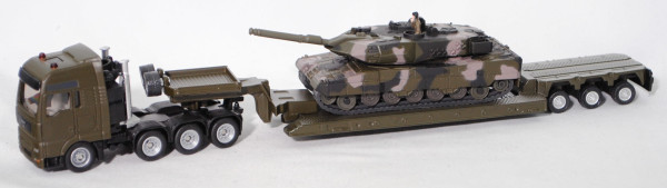 00002 MAN TGA mit Tieflader und Kampfpanzer Leopard 2A6 (Modell 2001-), olivgrün, 1:87, L17mpK