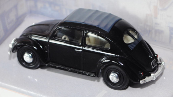 VW Käfer Standardlimousine mit geschlossenem Faltdach (Typ 11) (Brezelkäfer), Modell 1951, schwarz,