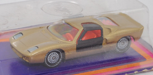 00005 Ford GT40 (Typ Mk I, Modell 1965-1967), goldmetallic/schwarz, SIKU, 1:57, P17 (Farbe) (m-)