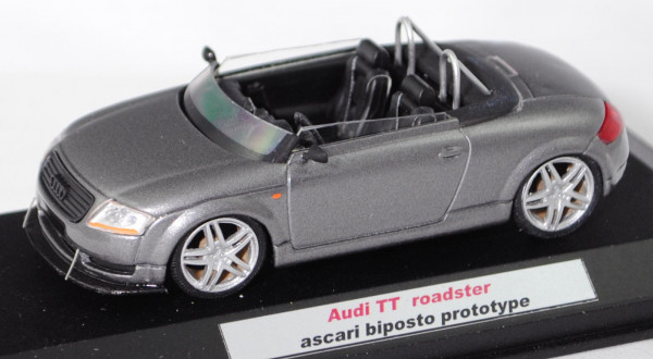 Audi TT ascari roadster biposto prototype (8N, Bj. 1999), schiefergraumet., Handarbeit, 1:43, PC-Box
