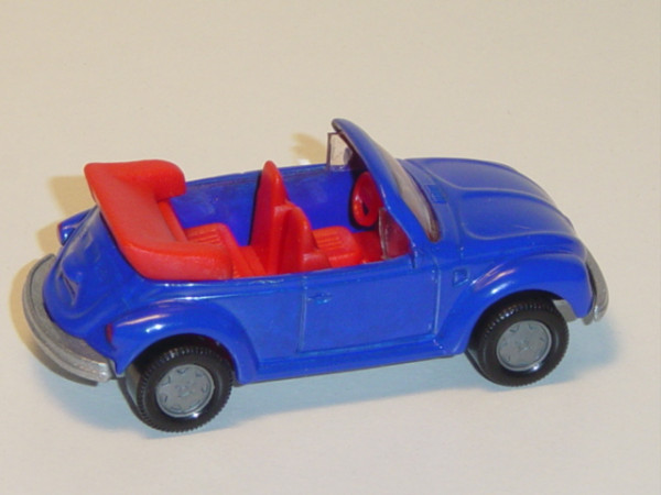 00002 VW Käfer 1303 LS Cabrio (Typ 13, Modell 1975-1979), ultramarinblau, innen verkehrsrot, Lenkrad