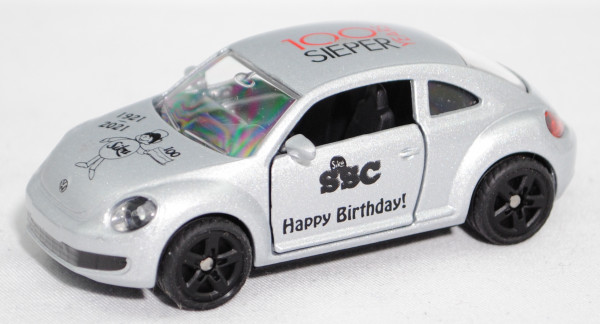 00000 SSC 09 2021 VW The Beetle (Typ 5C, Mod. 11-16), silber, SSC / Happy Birthday, SIKU, 1:55, P29e