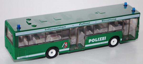 Mercedes O405 N Polizei-Info-Bus, minzgrün, Information - Polizei - Beratung, Druck POLIZEI NORDRHEI
