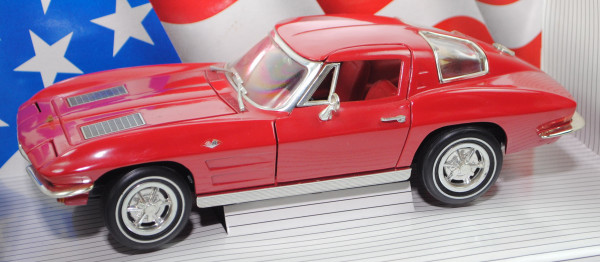 Chevrolet Corvette Sting Ray (Split Window, Modell 1963-1964, Baujahr 1963), rot, ERTL, 1:18, mb