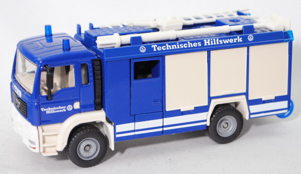 00405 HLF 20 auf Fahrgestell MAN TGA 18.460 (Mod. 00-04), blau/weiß, THW, SIKU, L17mP (2. Auflage)