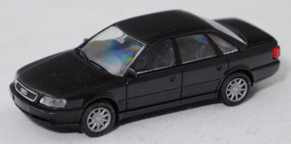 Audi A6 2.8 quattro (C4, Typ 4A, Mod. 1994-1997), schwarz (brillantschwarz), Rietze, 1:87, Werbebox