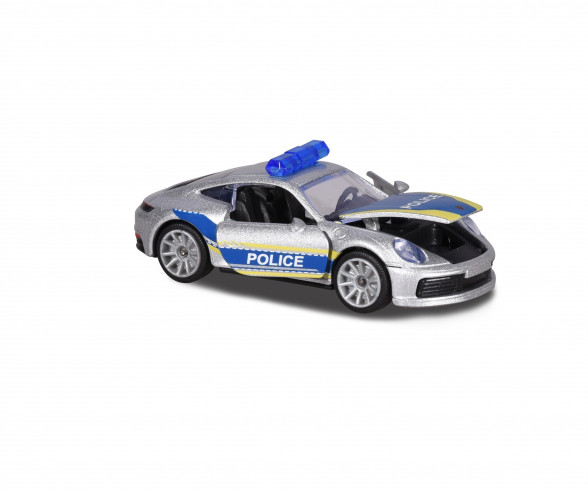 Porsche 911 Carrera S Coupé (Typ 992, Modell 2018-) Polizei, silber, POLICE, majorette, ca. 1:60, mb