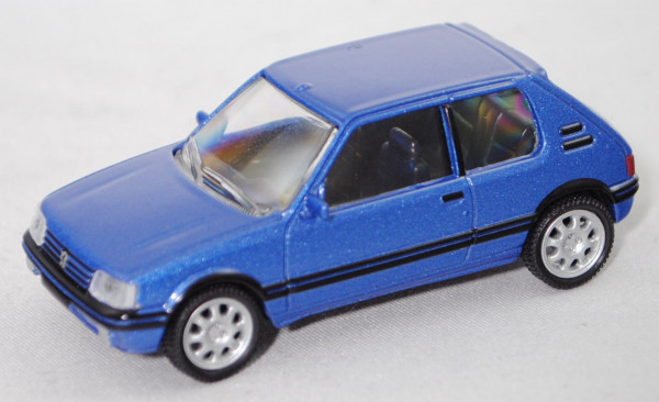 Peugeot 205 1.6 / 1.9 GTI (Mod. 1990-1993), blaumetallic (vgl. miami blue metallic), Norev, 1:54, mb