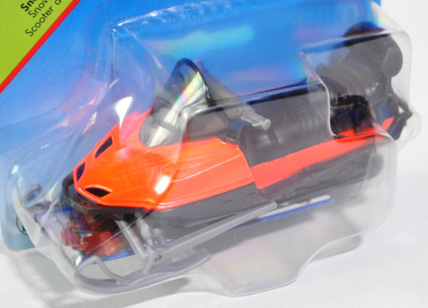 00002 Snowmobil (Motorschlitten), Verkleidung vorne und seitlich leuchtorange, Chassis schwarz, Sitz