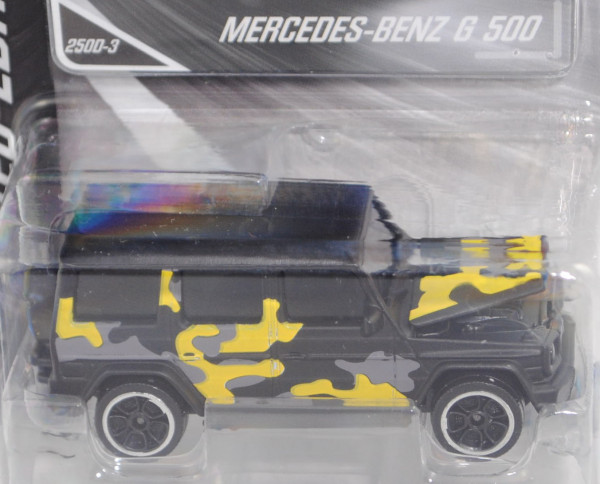 Mercedes-Benz G 500 (W 463, Mod. 2018-), mattschwarz, Nr. 250D-3, majorette, 1:61, Blister (LIMITED)