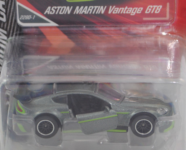 ASTON MARTIN Vantage GT8 (Mod. 2016-2017), silbergrünmetallic, Nr. 229D-1, majorette, 1:60, Blister