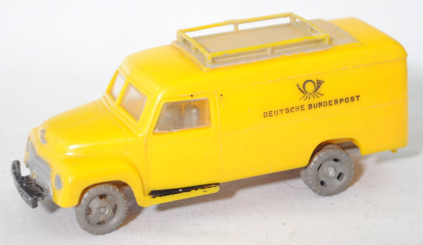 00000 1 ¾ to Opel Blitz Schnellastwagen Kastenwagen (Modell 1952-1955) Postwagen, gelb, 2x St, Siku