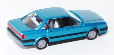 Audi V8 (D11, Typ 4C), Modell 1988-1994, dunkel-wasserblaumetallic, Herpa, 1:87, mb