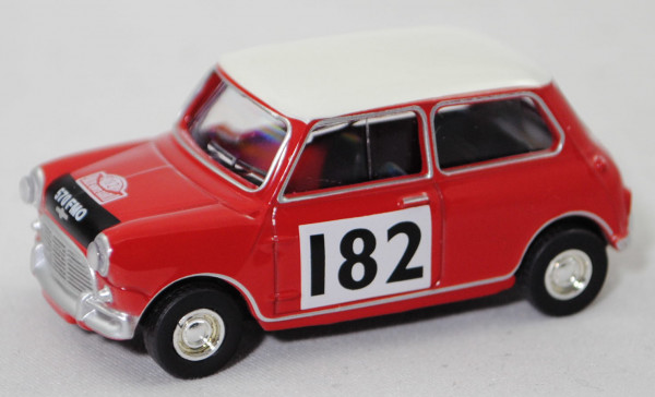 BMC Austin Mini-Cooper S 1071 (Modell 1963-1964), tartan red, Rallye Monte Carlo 1964, Nr. 182, mb