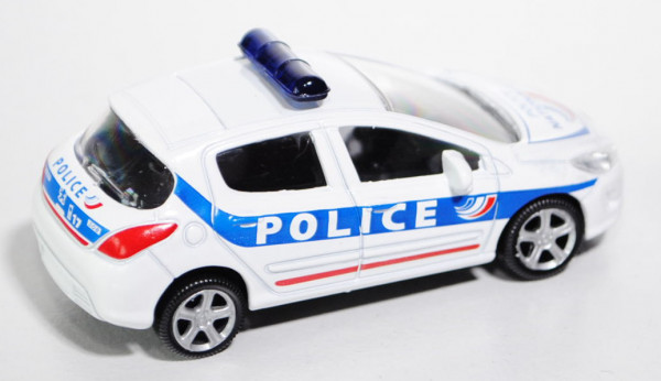 Peugeot 308, reinweiß, Streifen seitlich signalblau, POLICE / POLICE / NATIONALE / 17, 1:50, Norev E