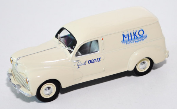 Peugeot 203 fourgonnette, Modell 1950, hellelfenbein, MIKO / Glases ORTIZ und Les Glases Oritz / son