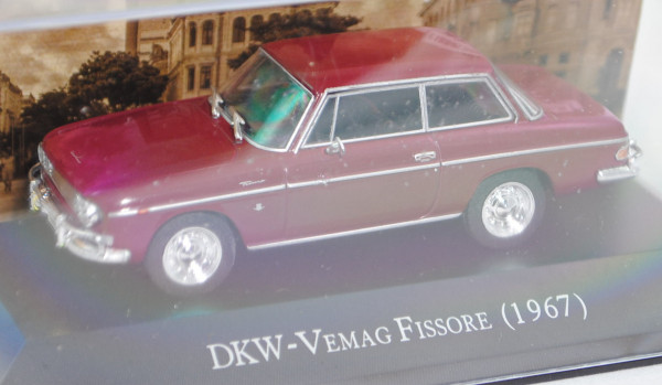 DKW-Vemag Fissore (Typ Modell 67, Modell 1966-1967, Baujahr 1967), rot, De Agostini, 1:43, PC-Box
