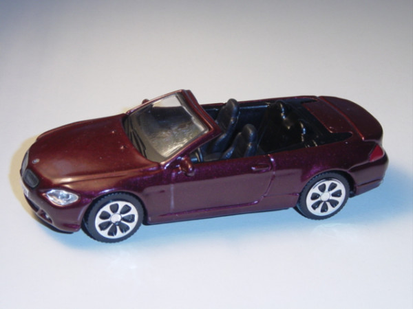 BMW 645 Ci, schwarzrotmetallic, innen schwarz, Bburago, 1:43, mb