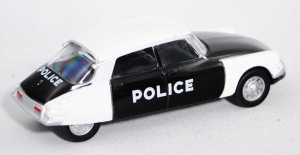 Citroen ID 19 (Modell 1957-1962) Police, schwarz, Dach und Kotflügel reinweiß, POLICE, 1:58, Norev C
