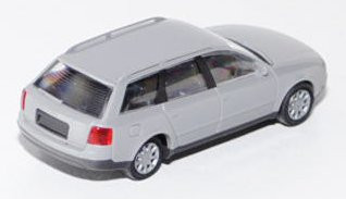 Audi A6 Avant (C5, Typ 4B), Modell 1995-2005, platingrau, Rietze, 1:87, Werbeschachtel