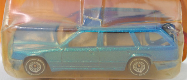 00010 Mercedes-Benz 300 TE (Mod. 85-86), verkehrsblaumet., innen grau, Chassis chrom, P23 vergilbt